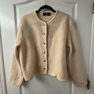 Orvis Cream Wool Cardigan Sweater